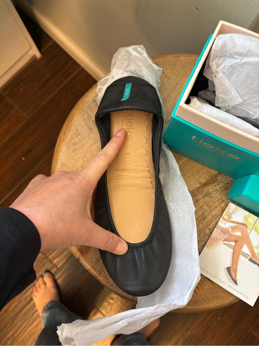 New Tieks by Garvrieli black ballet slippers flat shoes leather 7 $220